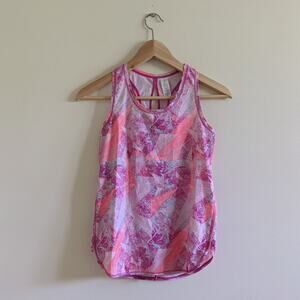 Ivivva Geometric Tank Sz 10 Girls Pink Purple Aqua Racerback Tank Top